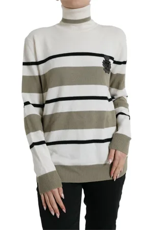 Dolce & Gabbana Turtlenecks, female, , Size: M Striped Wool Turtleneck Sweater