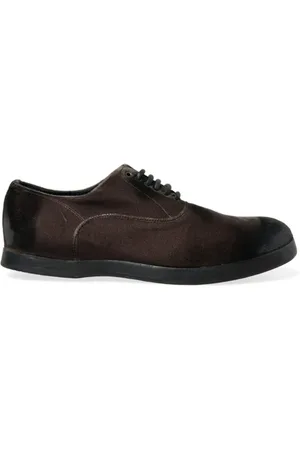 Dolce & Gabbana Laced Shoes, male, , Size: 8 US Elegant Velvet Oxford Lace-up Shoes