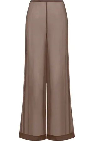 Staud Wide Trousers, female, , Size: M Sheer Crinkle Chiffon Pants