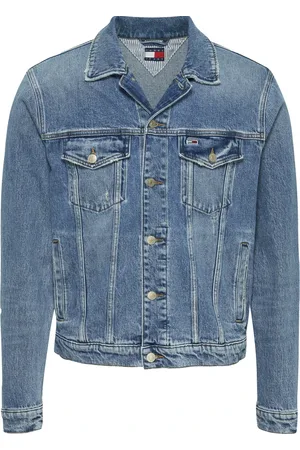 Tommy Hilfiger Denim Jackets, male, , Size: XS Denim Trucker Jacket Distressed Retro