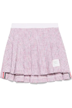 Thom Browne Short Skirts, female, , Size: S Striped A-Line Pleated Skirt