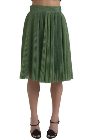 Dolce & Gabbana Short Skirts, female, , Size: S Metallic Pleated A-Line Skirt