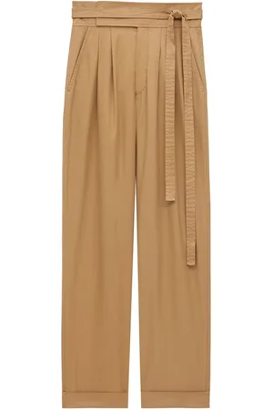 Saint Laurent Slim-fit Trousers, female, , Size: M Trousers with Upturned Cuffs