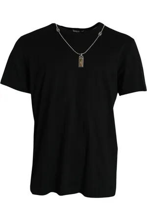 Dolce & Gabbana T-Shirts, male, , Size: XS Short Sleeve T-shirt with Silver Chain Detail