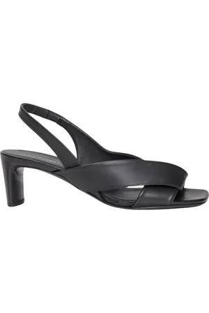 ROBERTO DEL CARLO High Heel Sandals, female, , Size: 9 US Leather Mid-Heel Sandals Cross-Over Straps
