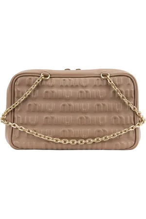 Miu Miu Shoulder Bags, female, , Size: ONE SIZE Leather Shoulder Bag with Brand Motif