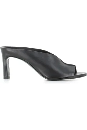 ROBERTO DEL CARLO Heeled Mules, female, , Size: 7 1/2 US Leather V-Cut Sandals