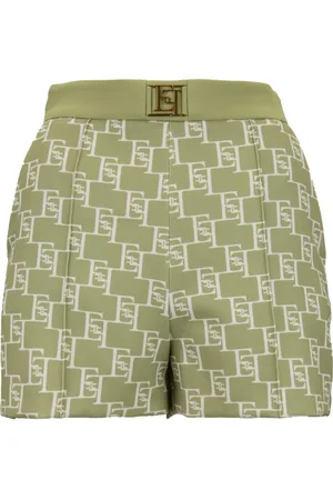 Elisabetta Franchi Short Shorts, female, , Size: S Gold Logo Zipper Hook Shorts