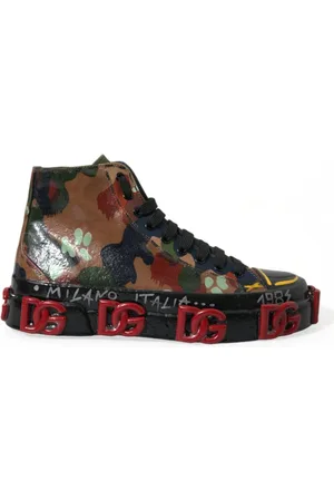 Dolce & Gabbana Sneakers, male, , Size: 7 US Luxury High-Top Sneakers with Camouflage Print