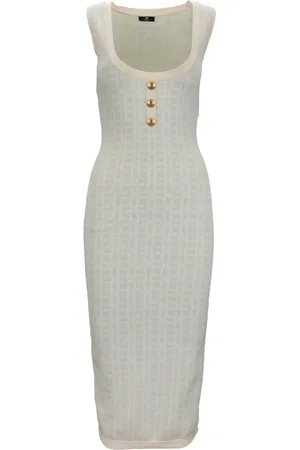 Elisabetta Franchi Midi Dresses, female, , Size: XL Sleeveless Midi Dress with Zipper