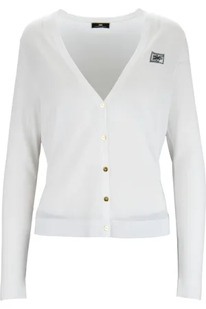 Elisabetta Franchi Cardigans, female, , Size: XL V-Neck Buttoned Cardigan