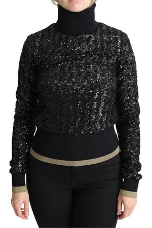 Dolce & Gabbana Turtlenecks, female, , Size: 2XS Sequin Rollneck Sweater
