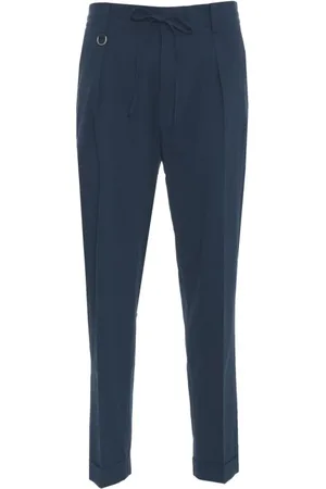 Paolo Pecora Slim-fit Trousers, male, , Size: M Chinos Elastic Waistband Rolled Cuffs