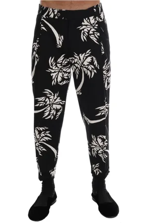 Dolce & Gabbana Slim-fit Trousers, male, , Size: XS Artistic Baum Print Ankle Pants