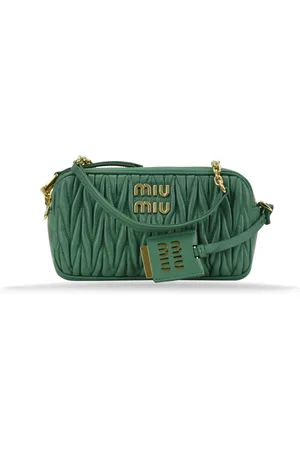 Miu Miu Cross Body Bags, female, , Size: ONE SIZE Leather Shoulder Bag with Zipper