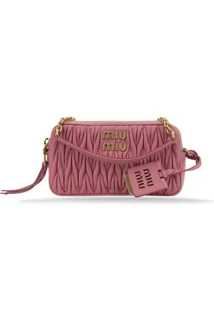 Miu Miu Cross Body Bags, female, , Size: ONE SIZE Leather Shoulder Bag with Zipper