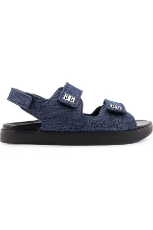 Givenchy Flat Sandals, female, , Size: 8 US Denim Flat Sandals with Velcro Closure
