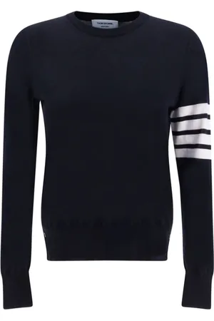Thom Browne Round-neck Knitwear, female, , Size: L Striped Fleece Pullover