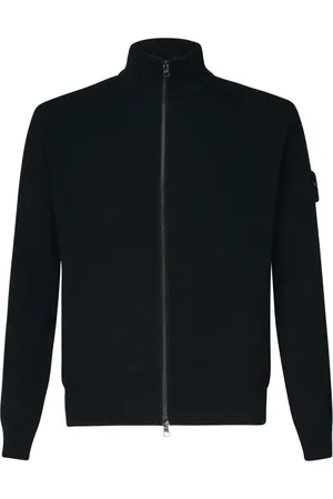Stone Island Cardigans, male, , Size: S Ribbed Zip Sweater