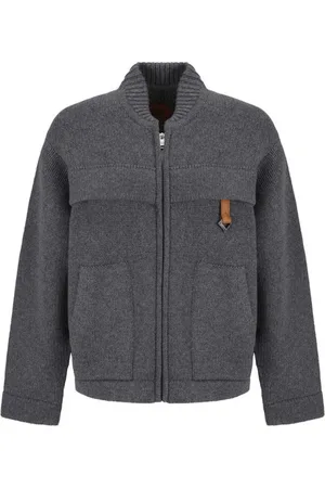 MCM Cardigans, male, , Size: S Double-Slider Zipper Wool Cardigan