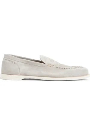 JOHN LOBB Loafers, male, , Size: 11 US Suede Loafers in Neutral Tones