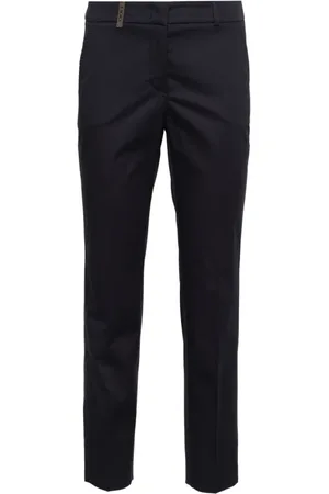 PESERICO SIGN Straight Trousers, female, , Size: 3XL Navy Tailored Trousers Embossed