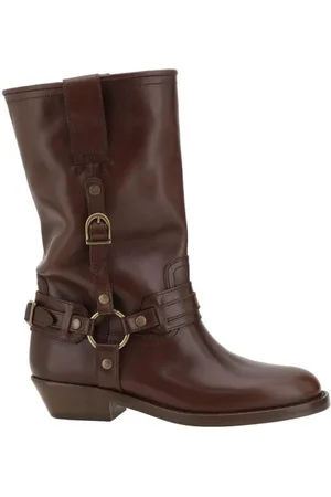 Isabel Marant Cowboy Boots, female, , Size: 6 US Elegant Leather Boots with Buckle Detail