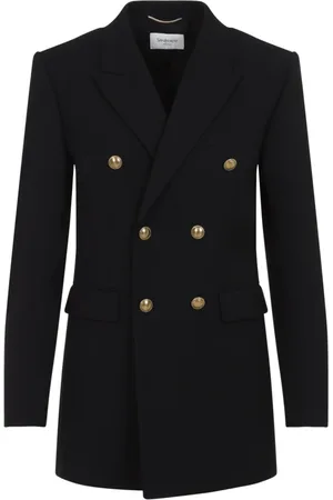 Saint Laurent Blazers, female, , Size: S Wool Jacket Elegant Style