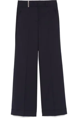 PESERICO SIGN Wide Trousers, female, , Size: 3XL Navy Straight Trousers