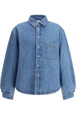 Jacquemus Denim Shirts, male, , Size: S Denim Shirt Jacket with Monogrammed Pocket