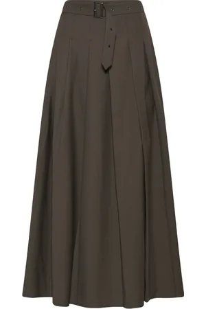 Bruuns Bazaar Midi Skirts, female, , Size: S Dark Concrete Midi Skirt with Belt