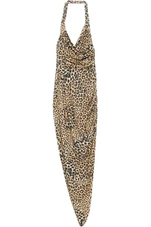 Norma Kamali Party Dresses, female, , Size: XS Cayla Gown Cheetah Print Dress