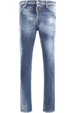Dsquared2 Slim-fit Jeans, male, , Size: 3XL Logoed Leather Patch Cotton Jeans