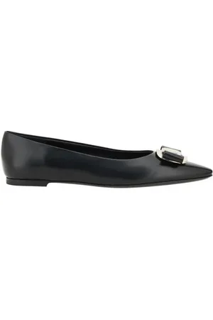 Salvatore Ferragamo Ballerinas, female, , Size: 8 US Elegant Monogram Bow Ballerina Flats