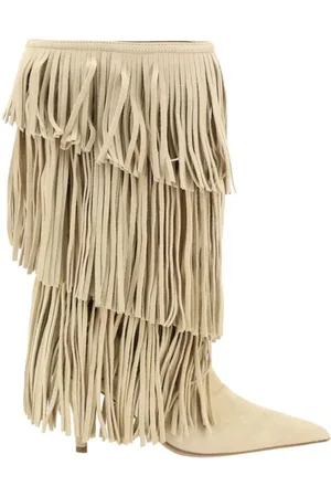 PARIS TEXAS Cowboy Boots, female, , Size: 6 US Chic Suede Boots with Layered Bangs