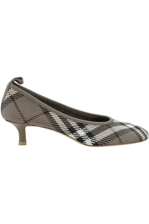 Burberry Pumps, female, , Size: 6 US Asymmetrical Check Pumps with Kitten Heel