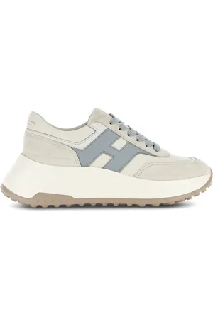 Hogan Sneakers, female, , Size: 9 US Suede Lace-Up Sneakers Grey