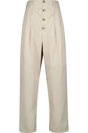 Moschino Straight Trousers, female, , Size: XS High-waisted pleated trousers