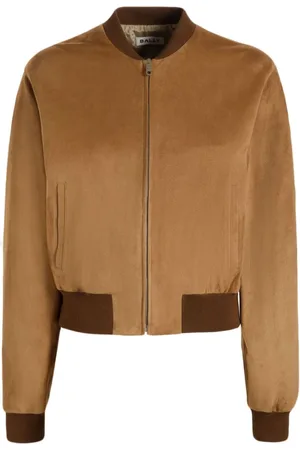 Bally Bomber Jackets, female, , Size: 2XS Zip Front Jacket with Ribbed Cuffs