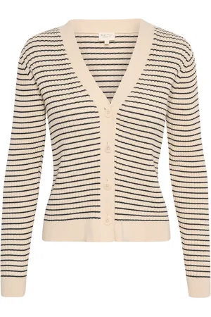 Part Two Cardigans, female, , Size: S Striped Cardigan with Button Closure