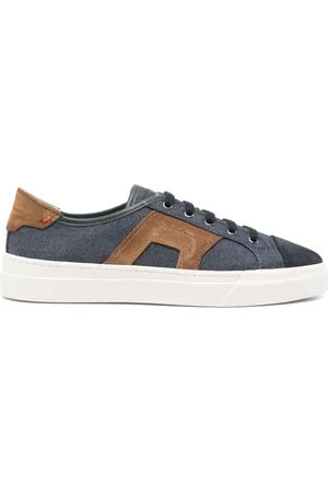santoni Sneakers, male, , Size: 8 1/2 US Logo Sneakers with Suede Trim