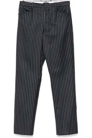 Tom Ford Straight Trousers, female, , Size: S Striped Navy Wool Trousers