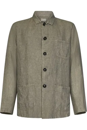 MASSIMO ALBA Light Jackets, male, , Size: L Linen Jacket Lapel Collar