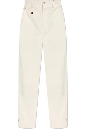 Dolce & Gabbana Straight Trousers, male, , Size: M Cotton trousers with stitching