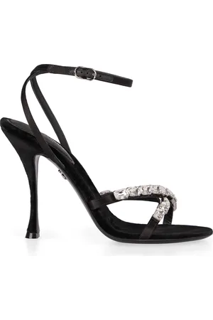Dolce & Gabbana High Heel Sandals, female, , Size: 7 US Stone Embellished Satin Sandals