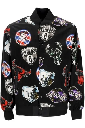 New Era Bomber Jackets, male, , Size: L NBA All Over Print Bomber Jacket