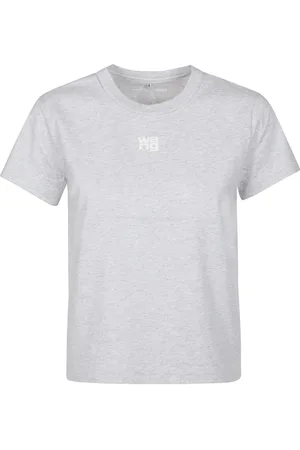 Alexander Wang T-Shirts, female, , Size: S Puff Logo Bound Neck Essential Shrunk T-Shirt