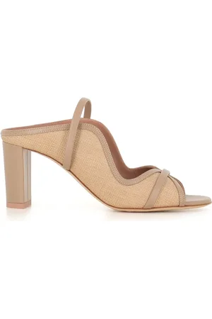 MALONE SOULIERS Heeled Mules, female, , Size: 7 1/2 US Raffia Elastic Leather Sandal
