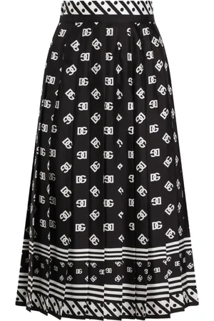 Dolce & Gabbana Midi Skirts, female, , Size: S Pleated Skirt with Logos