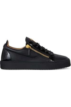 Giuseppe Zanotti Sneakers, male, , Size: 8 US Leather Low-Top Sneakers with Side Zip